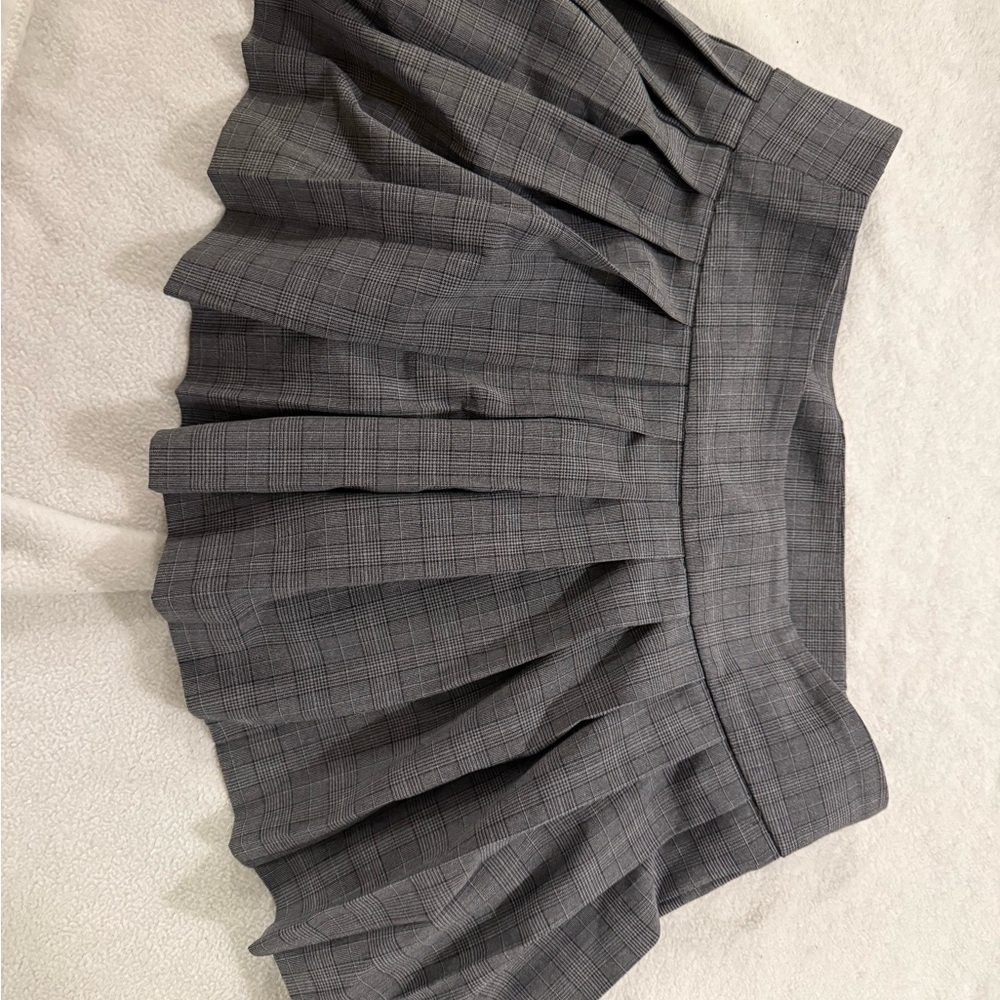 Zara Gray Pleated Skater Mini Skirt